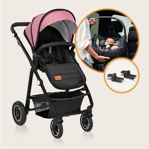 lionelo Amber 2 w 1 Black Silver — Wózek wielofunkcyjny